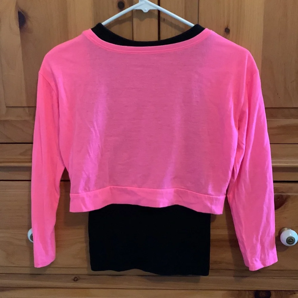 EUC Justice Twofer Top with Glitter Gymnast Graphic • Girls Size 10